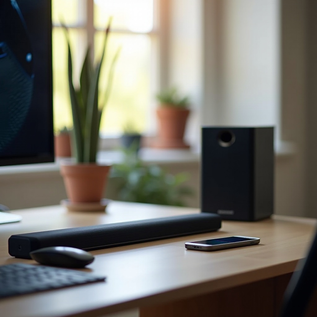 barra de som para computador com microfone