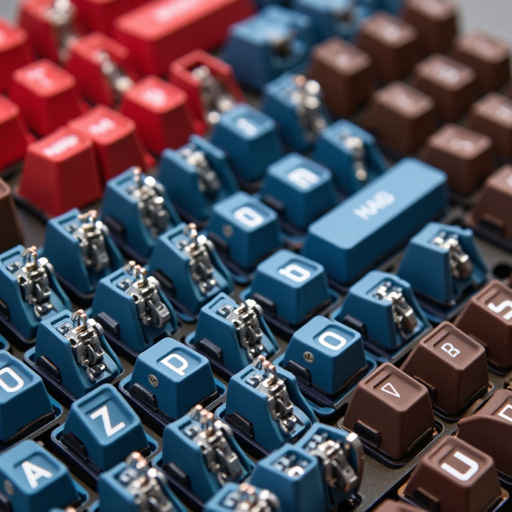 الفرق بين المفاتيح الحمراء والزرقاء والبنية